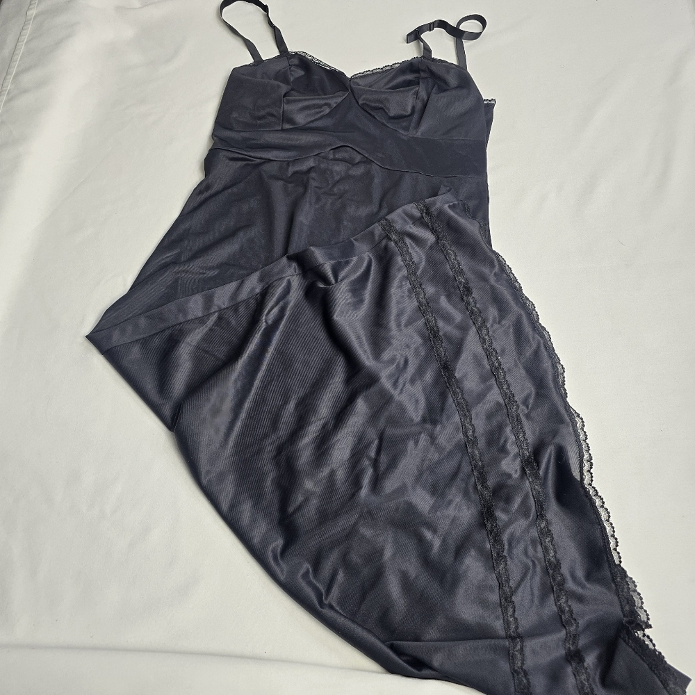 Vintage Nancy Miller Black Full Slip Size 38 Made In The USA